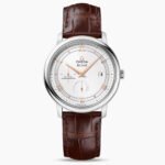 Omega De Ville Prestige white dial RG markers brwon leather strap Replica