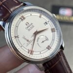 Omega De Ville Prestige white dial RG markers brwon leather strap Replica