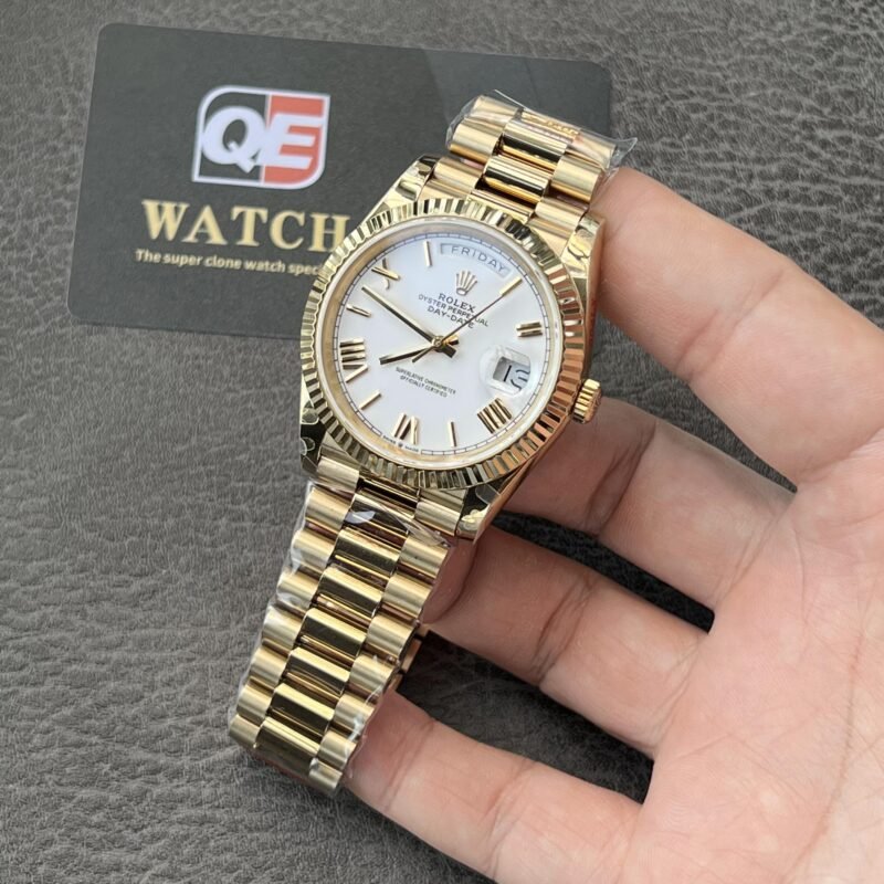 Rolex Day-Date m228238-0042 Yellow gold with White Dial (Roman Numerals) President bracelet (40mm) Super Clone