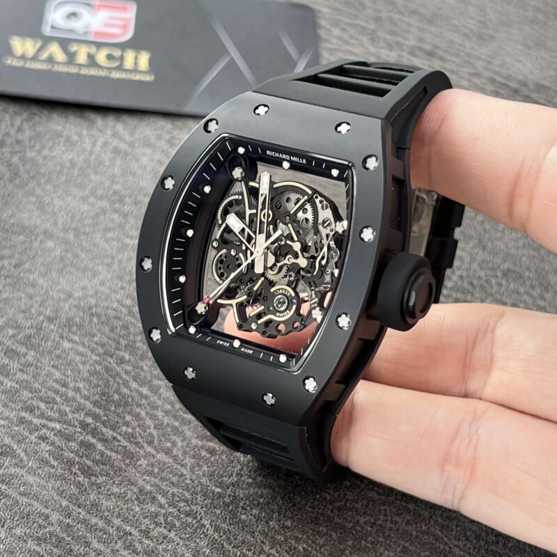 Richard Mille RM055 Black Ceramic Skeleton dial Black Rubber Strap Super Clone