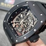 Richard Mille RM055 Black Ceramic Skeleton dial Black Rubber Strap Super Clone