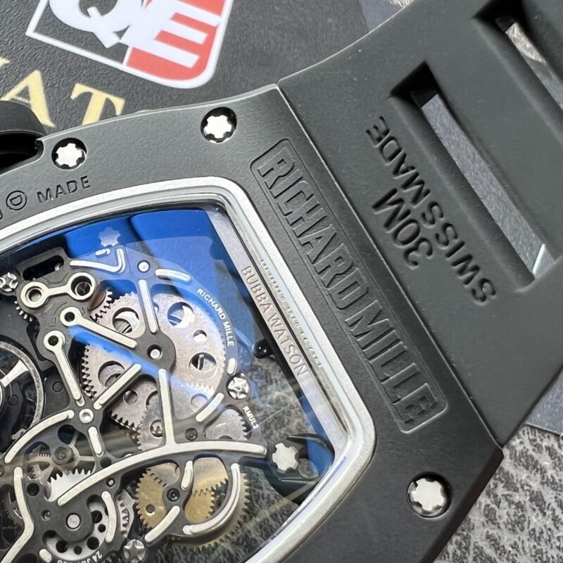 Richard Mille RM055 Black Ceramic Skeleton dial Black Rubber Strap Super Clone