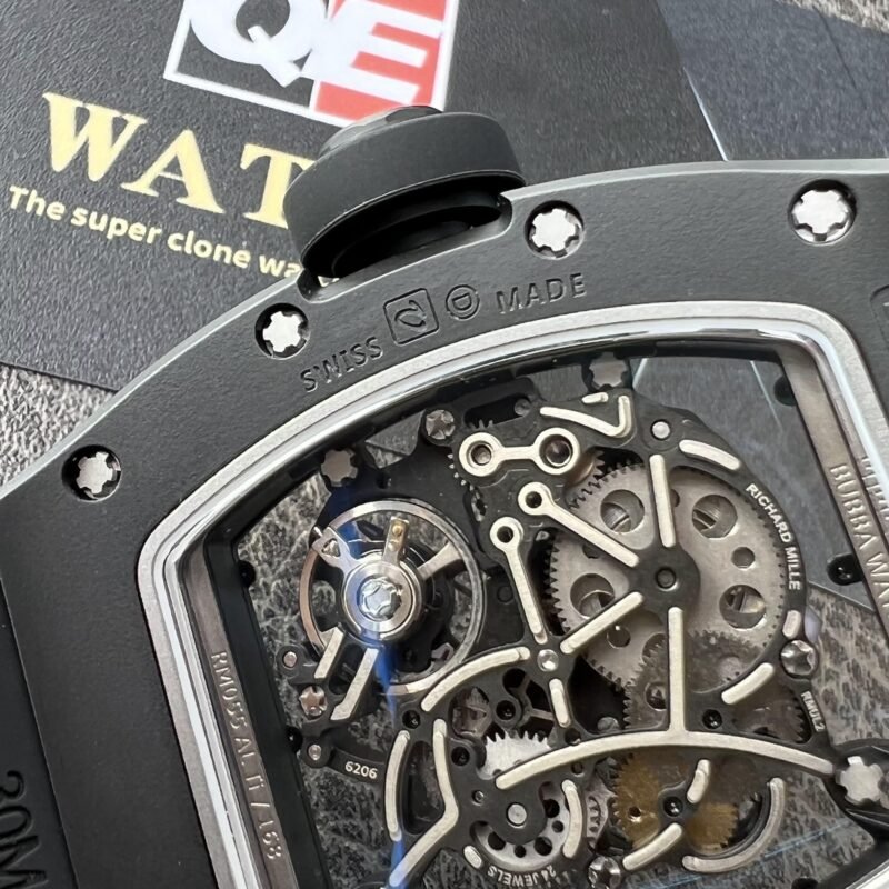 Richard Mille RM055 Black Ceramic Skeleton dial Black Rubber Strap Super Clone