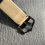 Cartier Santos Dumont Large W2SA0011 Quartz Movement Pink Gold and Steel Silver Dial Black Strap Super Clone