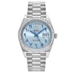 Rolex Day-Date 228396TBR Ice Blue Arabic Dial Diamond Bezel (40mm) Super Clone