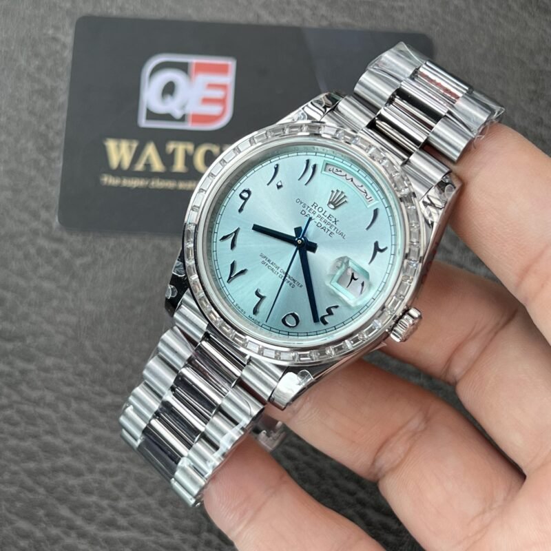 Rolex Day-Date 228396TBR Ice Blue Arabic Dial Diamond Bezel (40mm) Super Clone