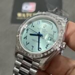 Rolex Day-Date 228396TBR Ice Blue Arabic Dial Diamond Bezel (40mm) Super Clone