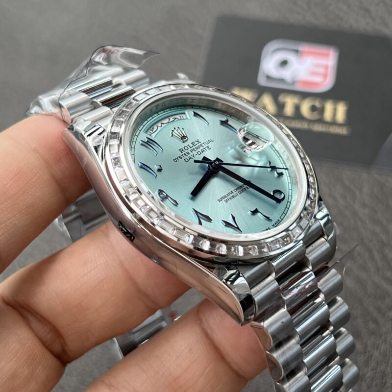 Rolex Day-Date 228396TBR Ice Blue Arabic Dial Diamond Bezel (40mm) Super Clone