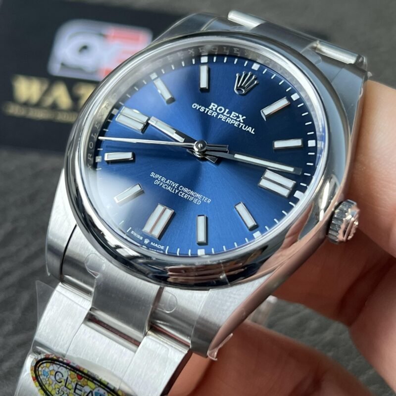 Rolex Oyster Perpetual 41mm M124330 Stainless Steel with Blue Dial Oystersteel Top Replica