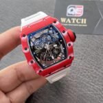 Richard Mille RM35-02 Red Carbon Automatic Skeleton dial White Rubber Strap Super Clone