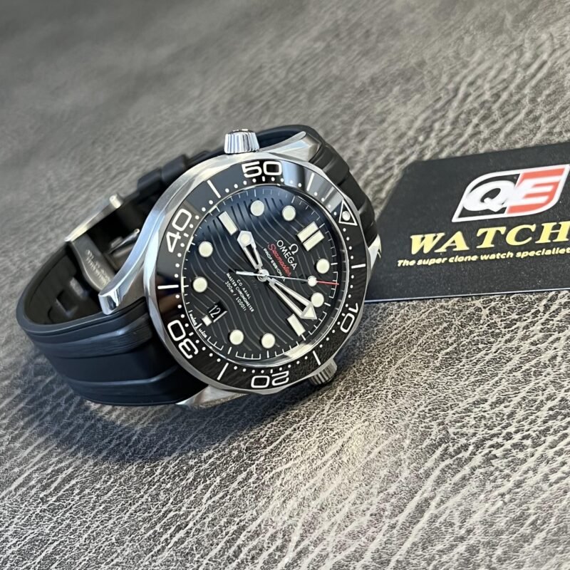 Seamaster Diver 300M Black Ceramic Black Dial on Black Rubber Strap 42mm Super Clone