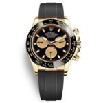 Rolex Cosmograph 'Paul Newman' Daytona Yellow Gold Oysterflex with Black and Champagne Dial Replica