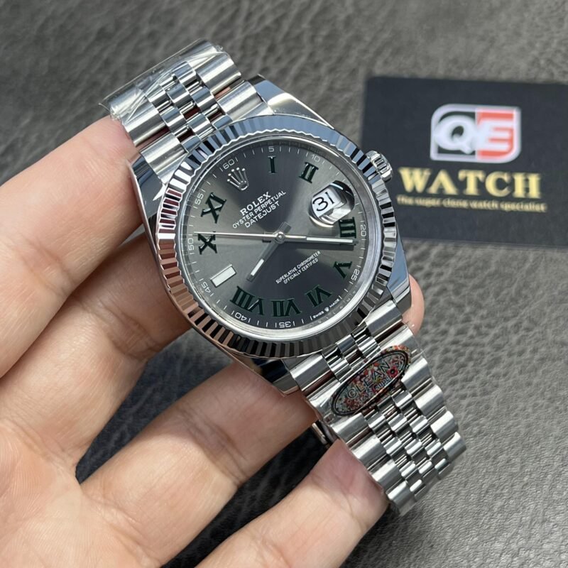 Rolex Datejust 41mm/36mm Stainless Steel 'Wimbledon' on Jubilee with Fluted Bezel Super clone