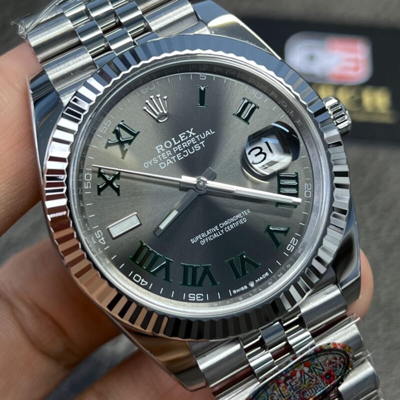 Rolex Datejust 41mm/36mm Stainless Steel 'Wimbledon' on Jubilee with Fluted Bezel Super clone