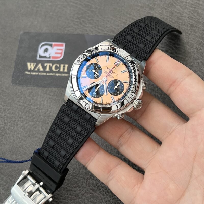 BREITLING Chronomat B01 42mm Copper Dial With Black Rouleaux Rubber Strap AB0134101K1S1 Top replica