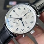 IWC PORTUGUESE IW371446 White Dial Blue Marker Black Leather Strap 40mm Replica