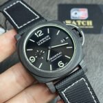 PAM01118 44mm Carbon Black Element Green Markers Nylon Strap