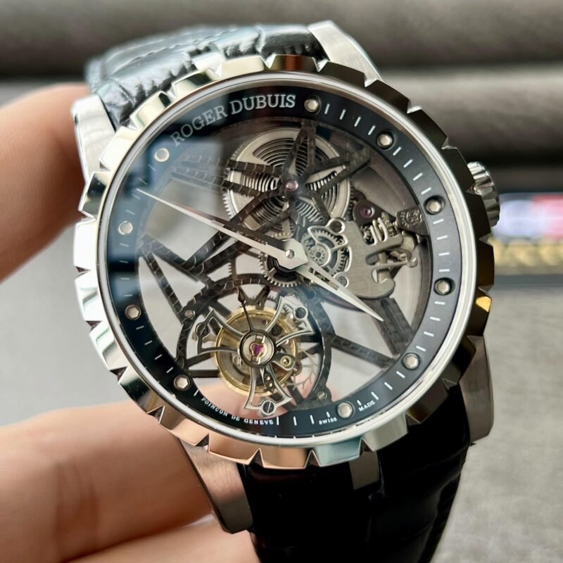 Excalibur Rddbex0393 SS Skeleton Dial on Black Leather Strap Tourbillon 42mm Super Clone