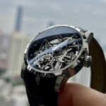 Excalibur Rddbex0393 SS Skeleton Dial on Black Leather Strap Tourbillon 42mm Super Clone