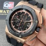 Royal Oak Offshore Chronograph Rose gold Ceramic Bezel on Black Rubber Strap 44mm Super Clone