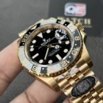 Rolex GMT Master II 126718grnr-0001 Full yellow gold with Black Dial on Jubilee (40mm) Super Clone