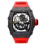 Richard Mille RM35-02 Black Carbon NTPT Automatic Skeleton dial Red Rubber Strap Super Clone