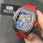 Richard Mille RM35-02 Black Carbon NTPT Automatic Skeleton dial Red Rubber Strap Super Clone