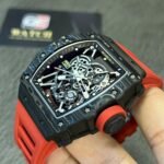 Richard Mille RM35-02 Black Carbon NTPT Automatic Skeleton dial Red Rubber Strap Super Clone