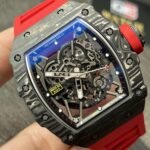 Richard Mille RM35-02 Black Carbon NTPT Automatic Skeleton dial Red Rubber Strap Super Clone