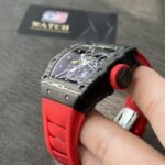 Richard Mille RM35-02 Black Carbon NTPT Automatic Skeleton dial Red Rubber Strap Super Clone