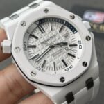 Royal Oak Offshore Diver 15707 White Ceramic on White Rubber Strap 42mm Super Clone