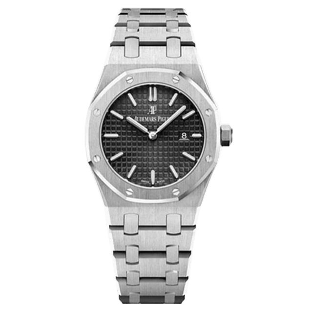 Audemars Piguet Royal Oak  Women's Quartz Watch 67650ST Stainless Steel with Black Dial (33mm) Super Clone