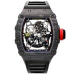 Richard Mille RM35-02 Black Carbon NTPT Automatic Skeleton dial  Black Rubber Strap Super Clone