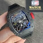 Richard Mille RM35-02 Black Carbon NTPT Automatic Skeleton dial  Black Rubber Strap Super Clone