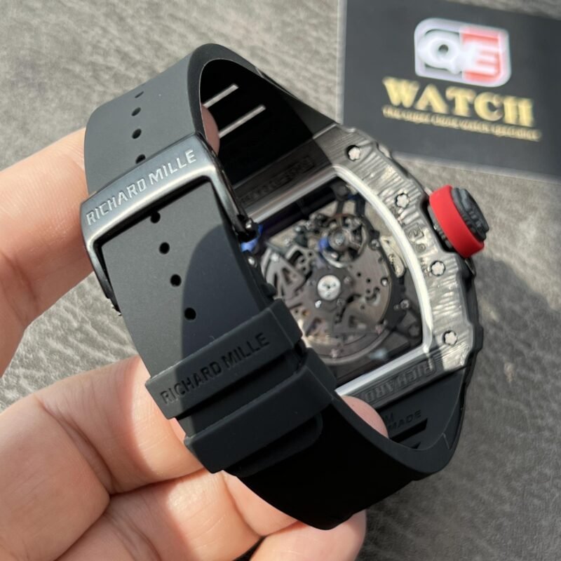 Richard Mille RM35-02 Black Carbon NTPT Automatic Skeleton dial  Black Rubber Strap Super Clone