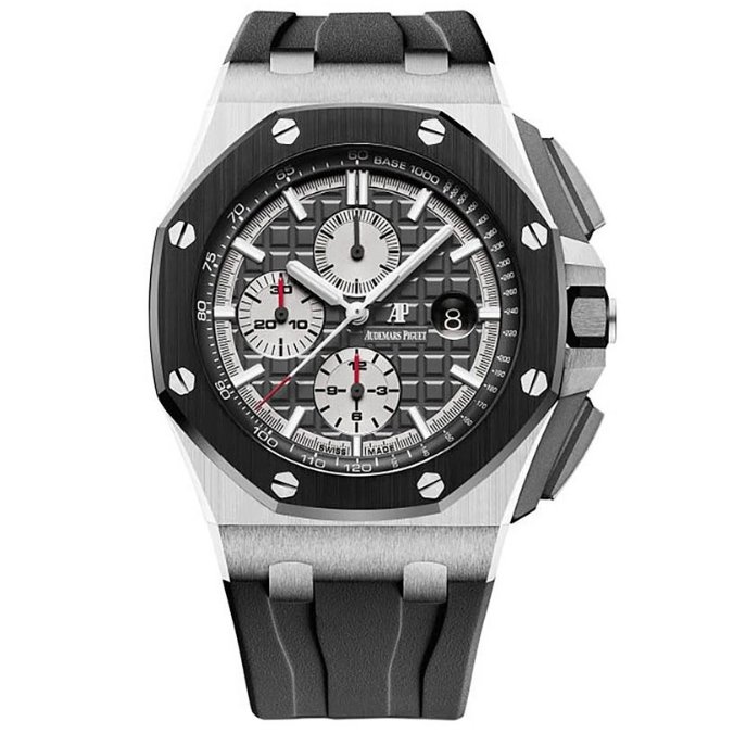 Royal Oak Offshore Chronograph Panda dial Ceramic Bezel on Black Rubber Strap 44mm Super Clone