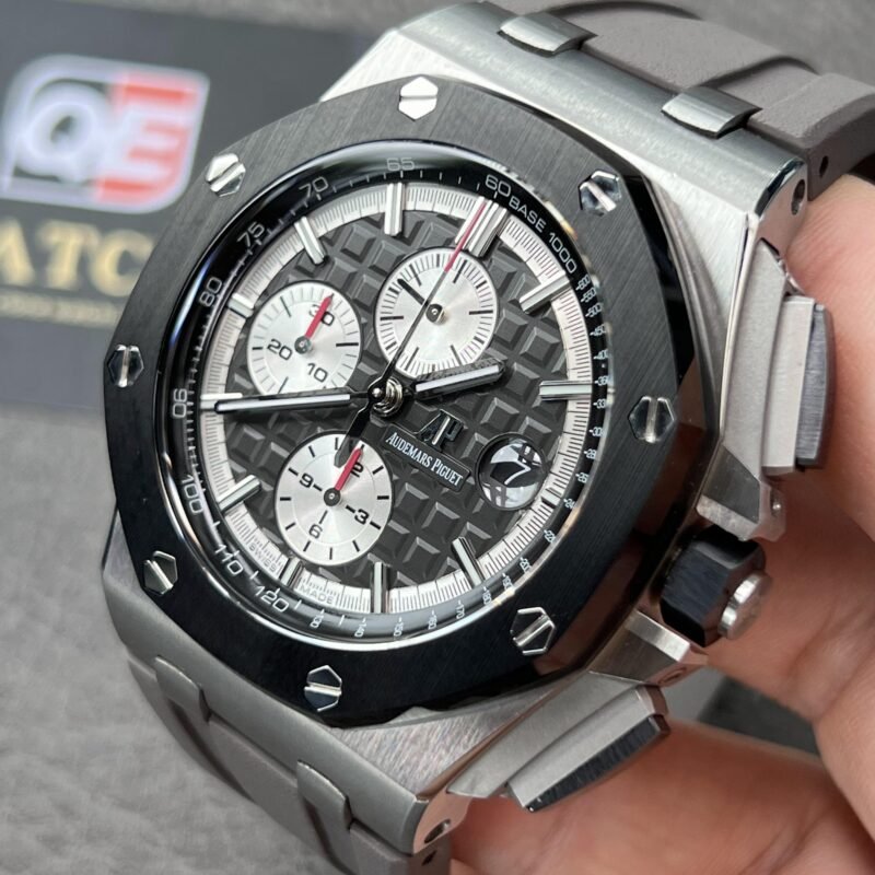 Royal Oak Offshore Chronograph Panda dial Ceramic Bezel on Black Rubber Strap 44mm Super Clone