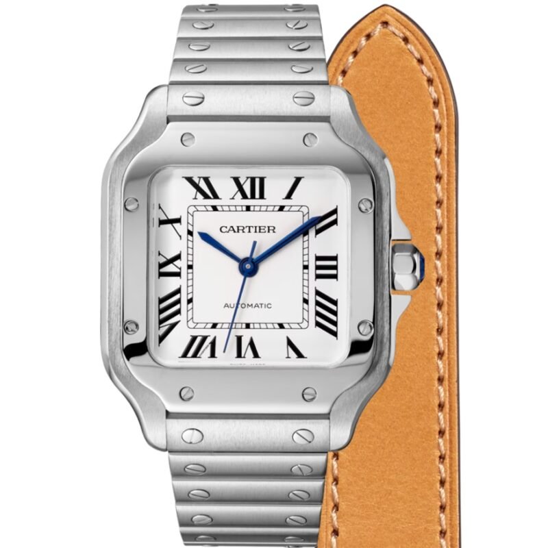 Cartier Santos Medium Stainless Steel with White Dial (35mm) Super clone