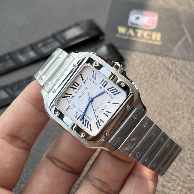 Cartier Santos Medium Stainless Steel with White Dial (35mm) Super clone