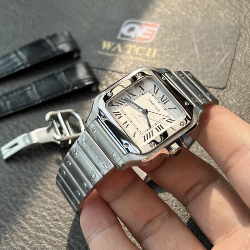 Cartier Santos Medium Stainless Steel with White Dial (35mm) Super clone