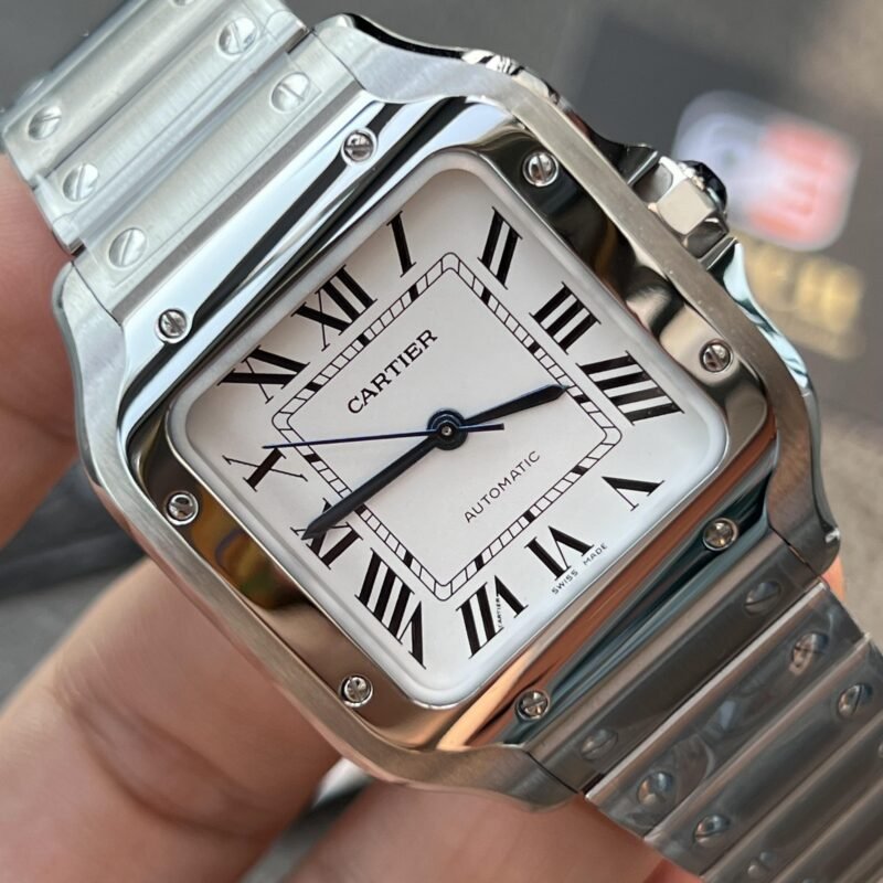 Cartier Santos Medium Stainless Steel with White Dial (35mm) Super clone