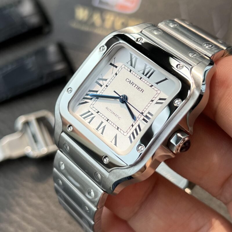 Cartier Santos Medium Stainless Steel with White Dial (35mm) Super clone