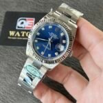 Rolex Datejust 41mm Stainless Steel on Oyster with Diamond Blue Dial and Fluted Bezel Super Clone