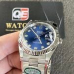 Rolex Datejust 41mm Stainless Steel on Oyster with Diamond Blue Dial and Fluted Bezel Super Clone