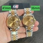 Rolex DateJust 41mm/36mm Two Tone Yellow Gold on Jubilee with Gold Dial Super clone