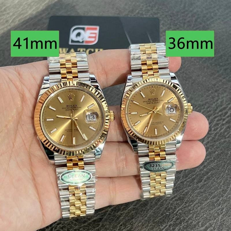 Rolex DateJust 41mm/36mm Two Tone Yellow Gold on Jubilee with Gold Dial Super clone