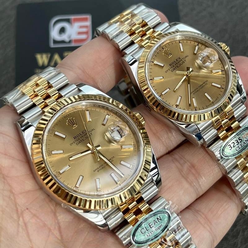 Rolex DateJust 41mm/36mm Two Tone Yellow Gold on Jubilee with Gold Dial Super clone