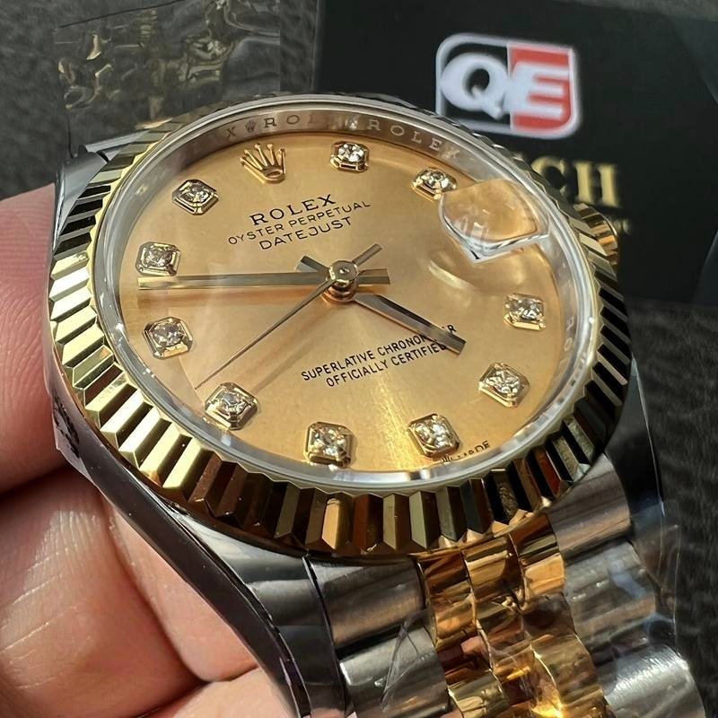 Women's Rolex Datejust 31mm Two Tone Yellow Gold on Jubilee with Gold Dial Super clone