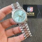 Rolex Day-Date m128396TBR 36mm Ice Blue diamond-set Dial Diamond Bezel (36mm) Super Clone