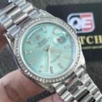 Rolex Day-Date m128396TBR 36mm Ice Blue diamond-set Dial Diamond Bezel (36mm) Super Clone